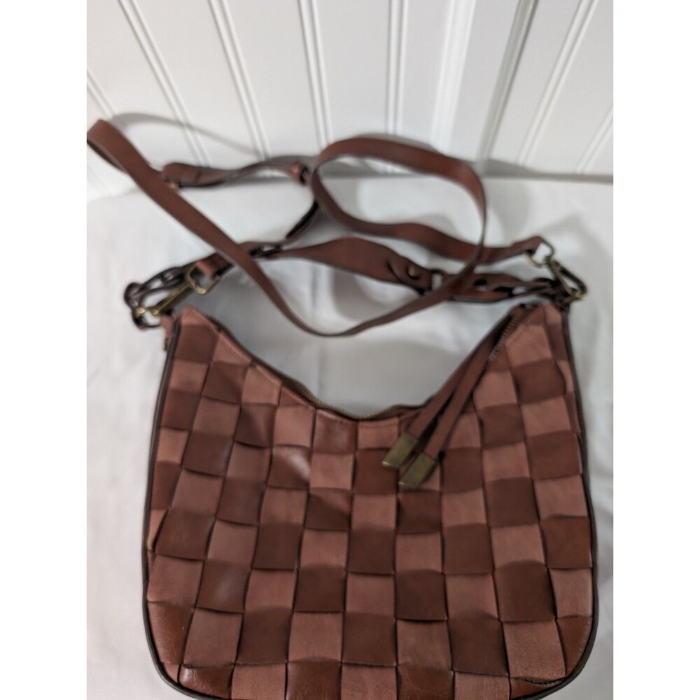 Alice Crossbody Bag Time & Tru Brown Weave Adjustable Handbag Shoulder Boho